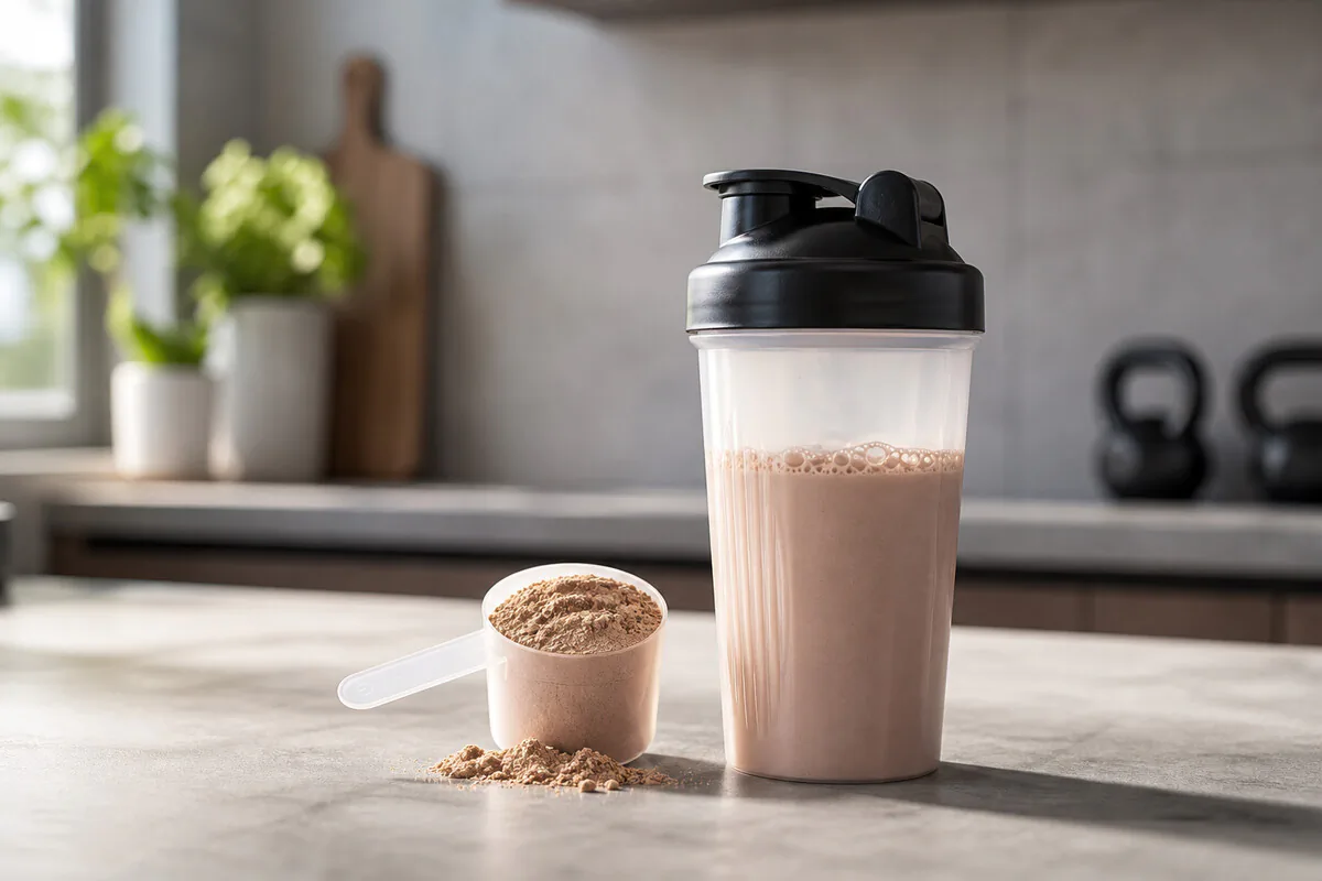 Whey-Protein-Shake im Shaker – schnelle Proteinquelle nach dem Training